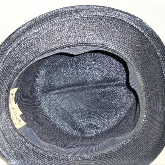 U.S.A Doeskin Felt 100% Wool WOMAN'S BLACK HAT w/ Bow Geo W. Bollman & Co. Ltd - Picture 3 of 9